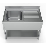 Bloc-évier inox avec étagère gauche Combisteel 7333.0830–mondialchr.com