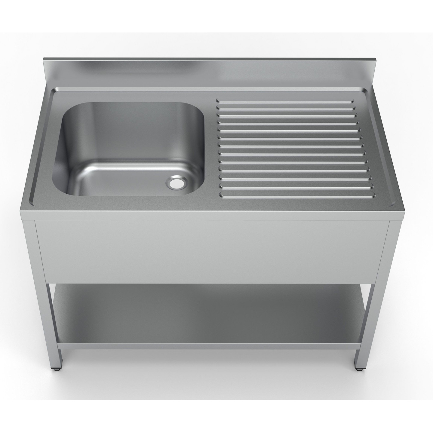 Bloc-évier inox avec étagère gauche Combisteel 7333.0830–mondialchr.com
