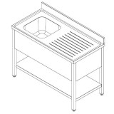 600 Bloc-évier étagère démontable Combisteel 7452.0400–mondialchr.com