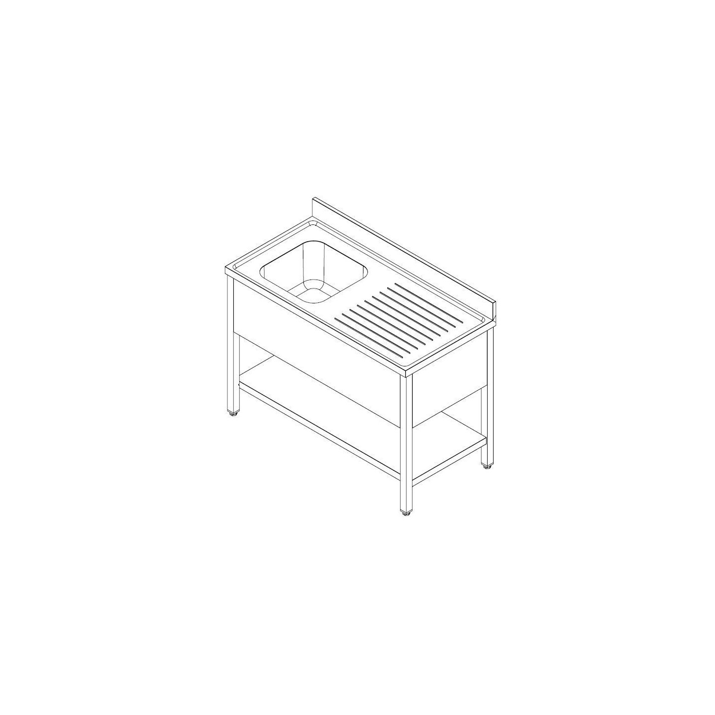 600 Bloc-évier étagère démontable Combisteel 7452.0400–mondialchr.com