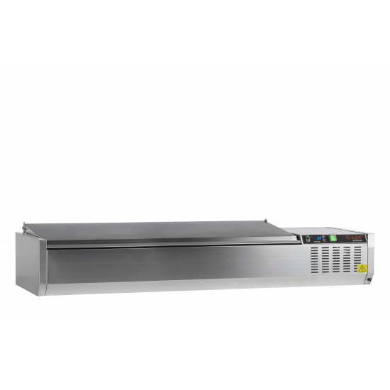 Vitrine réfrigérée GN1/4 Inox L1600mm 33591 TEFCOLD-mondialchr.com