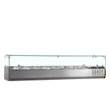 Vitrine réfrigérée GN1/4 bombée Inox GVC33-180 TEFCOLD-mondialchr.com