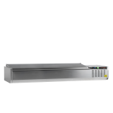 Vitrine réfrigérée GN1/4 bombée Inox GVC33-180 TEFCOLD-mondialchr.com