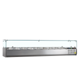 Vitrine réfrigérée GN1/4 Inox L2000mm GVC33-200 TEFCOLD-mondialchr.com