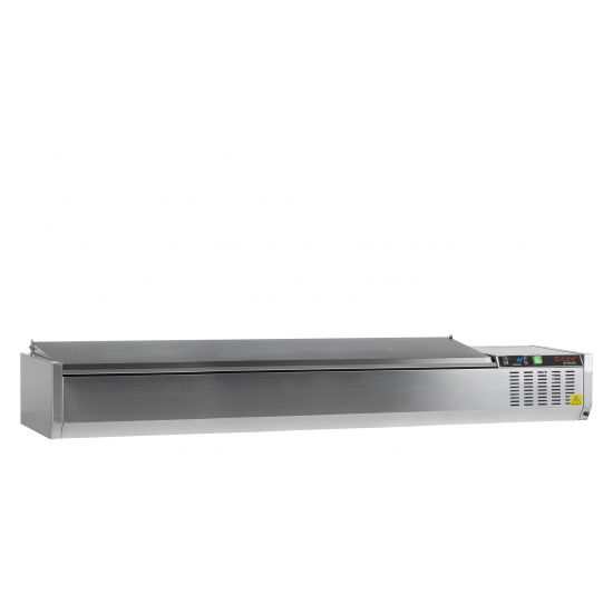 Vitrine réfrigérée GN1/4 S/S Inox GVC33-200 TEFCOLD-mondialchr.com
