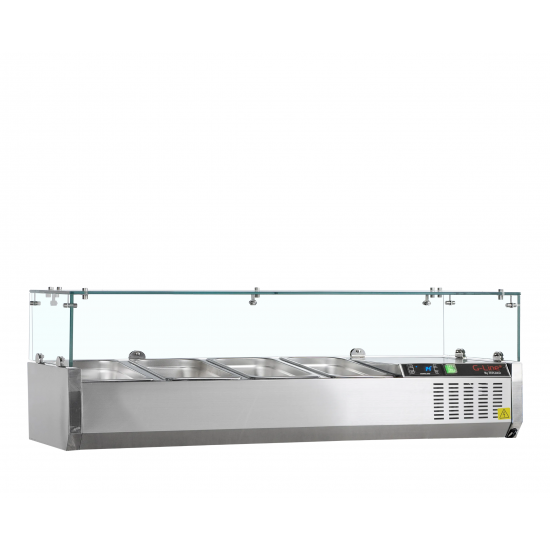 Vitrine réfrigérée GN1/3 Inox L1200mm GVC38-120 TEFCOLD-mondialchr.com