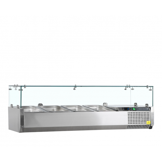 Vitrine réfrigérée GN1/3 Inox L1200mm VK38-120 TEFCOLD-mondialchr.com
