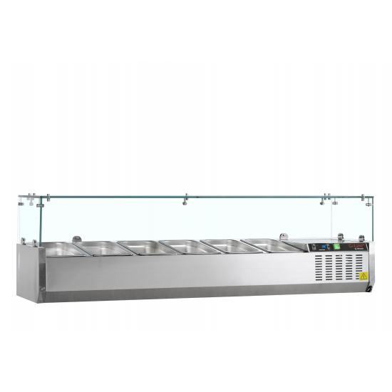 Vitrine réfrigérée GN1/3 Inox L1500mm GVC38-150 TEFCOLD-mondialchr.com