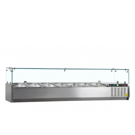 Vitrine réfrigérée GN1/3 GVC38-160 Inox L1600mm TEFCOLD-mondialchr.com