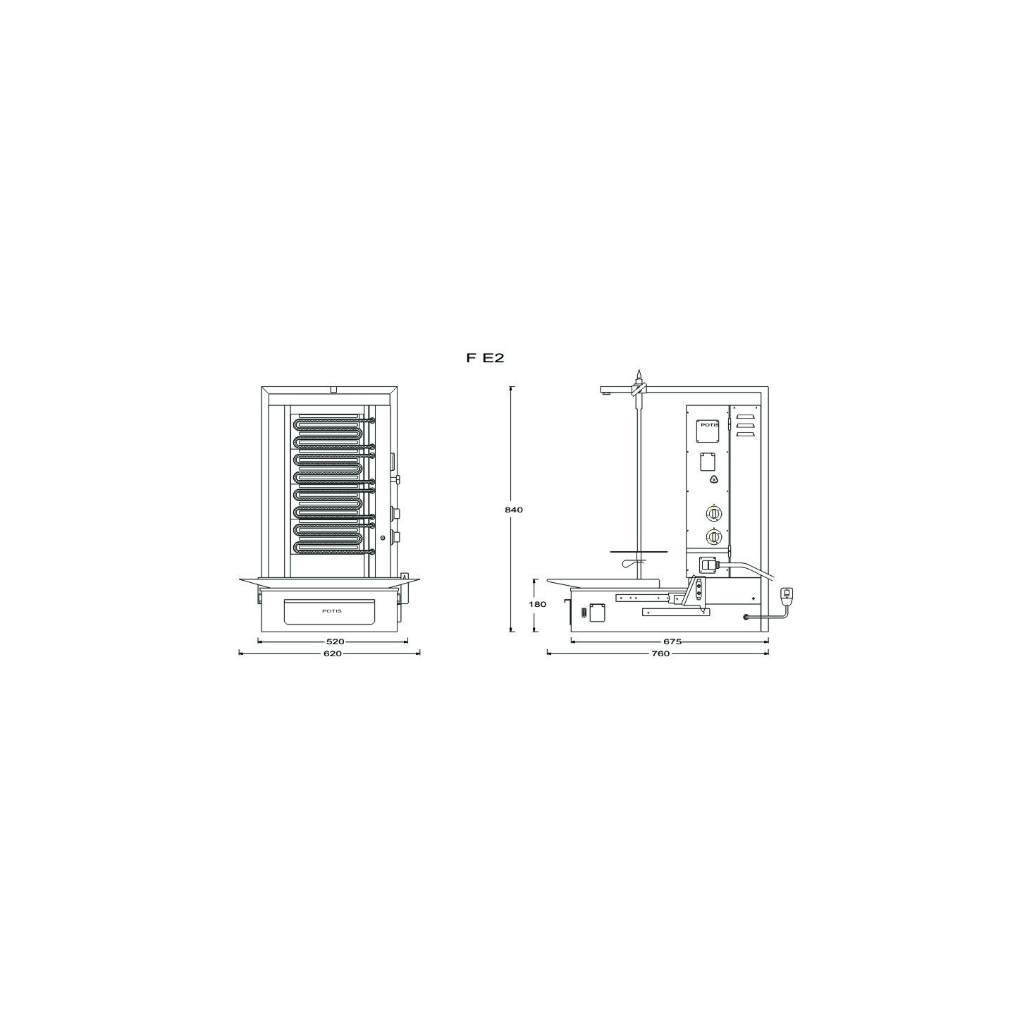 Machine électrique à kebab F E2 POTIS