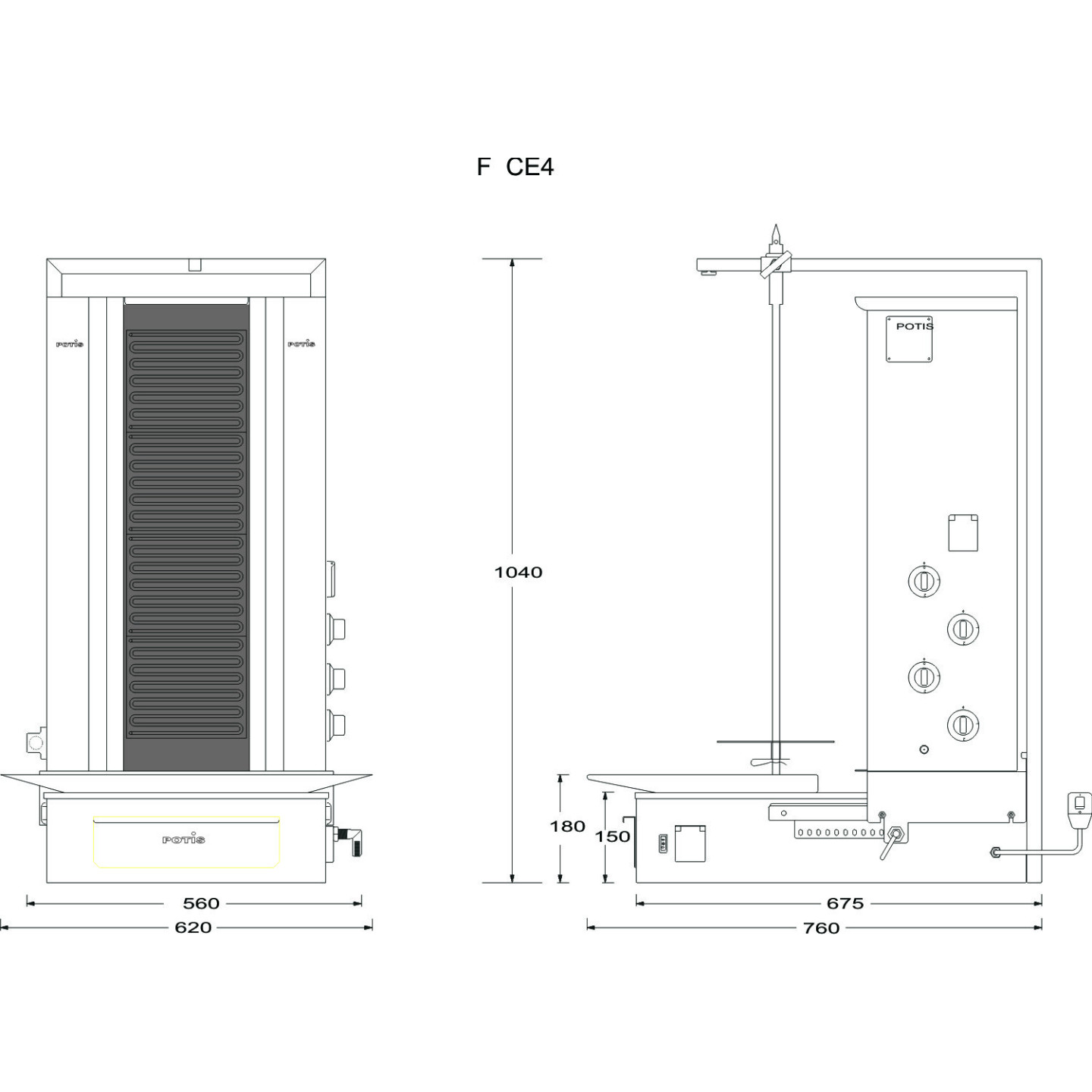 Machine électrique à kebab F CE4 POTIS