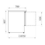 SLADETTE 1 PORTE 2 TIROIRS GN 1/1 INT/EXT INOX  SÉRIE STAR AFI