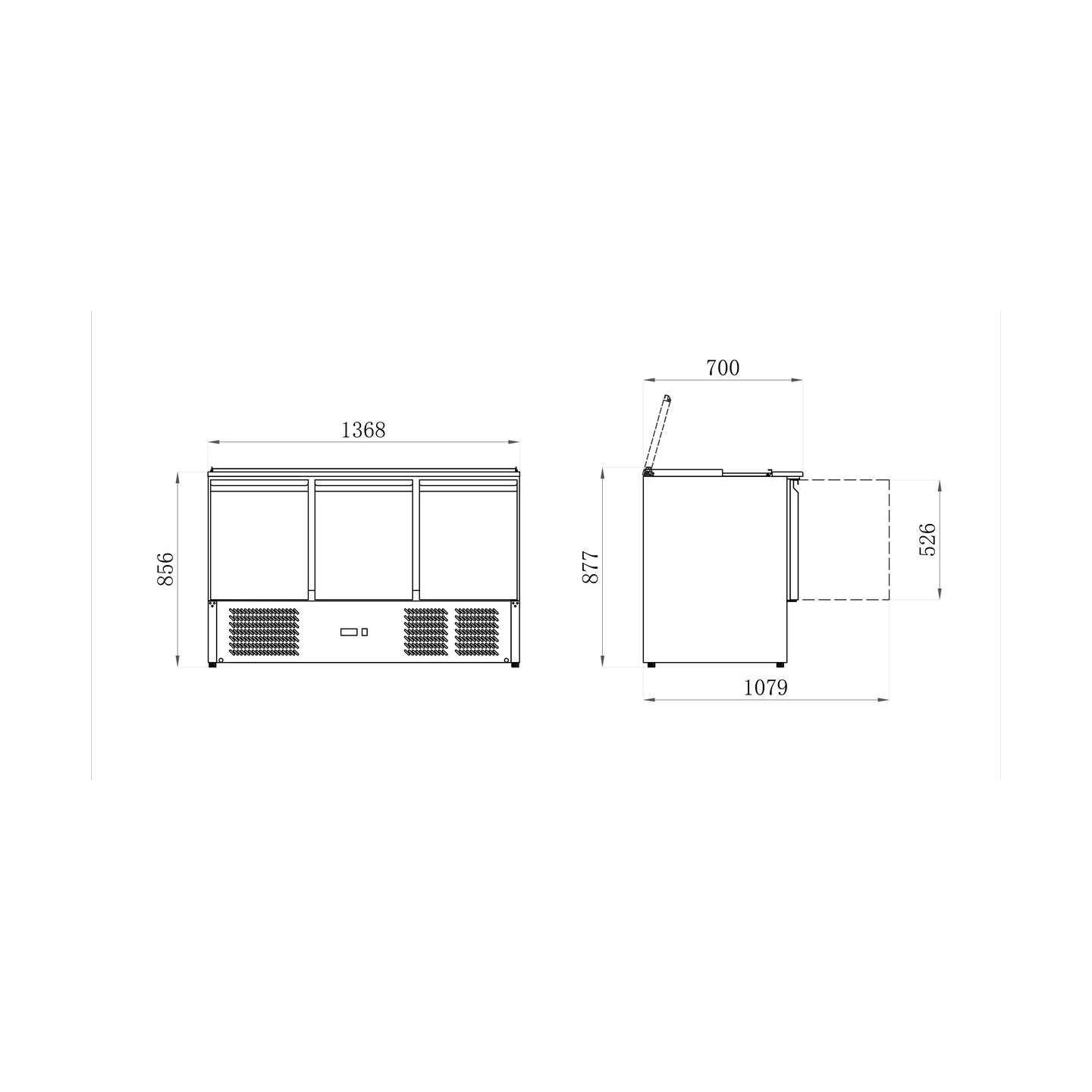SALADETTE 368 L 2 PORTE INT/EXT INOX  SÉRIE STAR AFI
