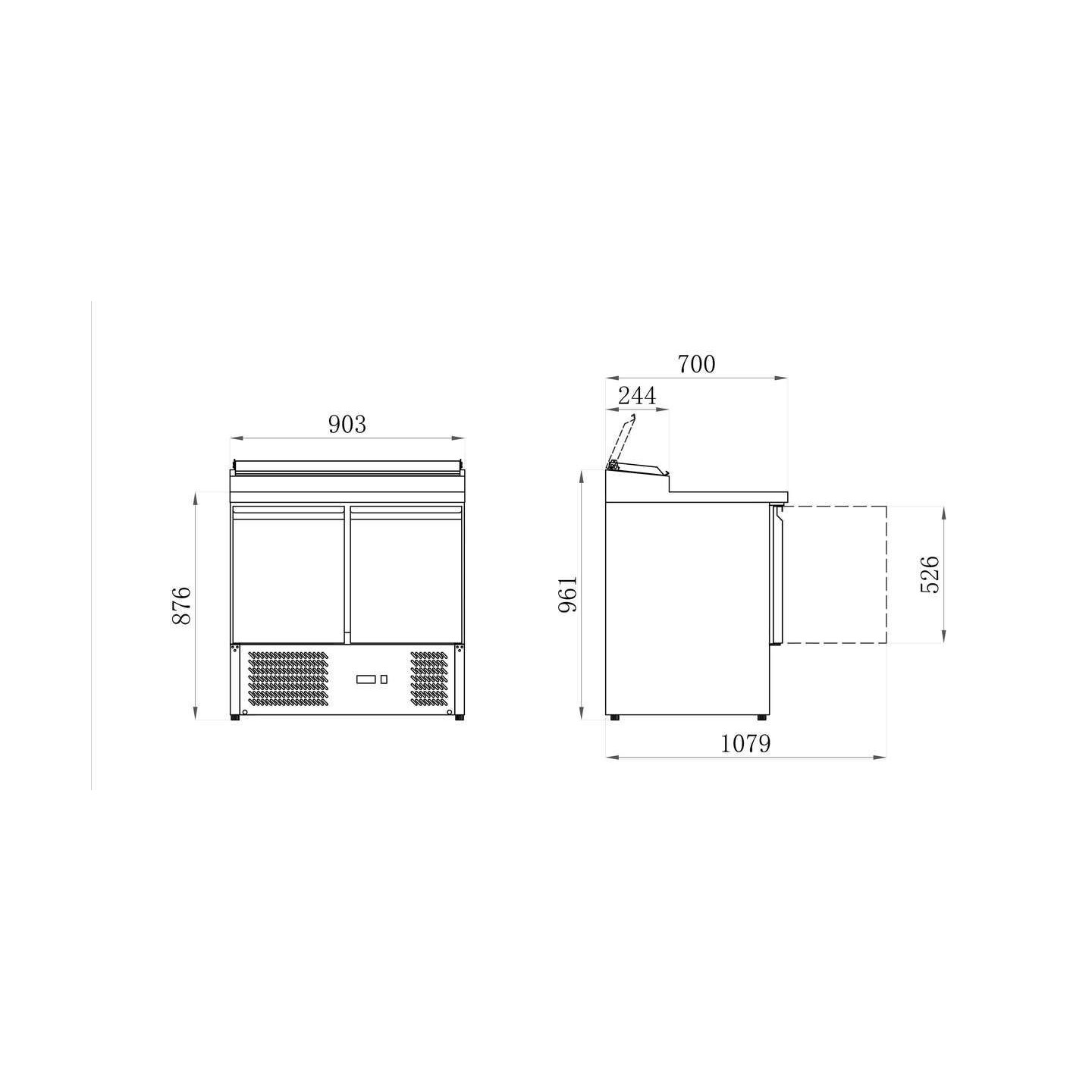 SALADETTE 240 L 2 PORTES INT/EXT INOX  SÉRIE STAR AFI