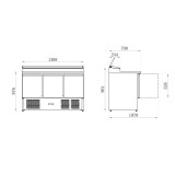 SALADETTE 392 L 3 PORTES 8 bacs GN 1/6 INT/EXT INOX SÉRIE STAR AFI