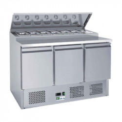 SALADETTE 392 L 3 PORTES 8 bacs GN 1/6 INT/EXT INOX SÉRIE STAR AFI