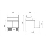 SALADETTE VITRE DROITE 240 L 2 PORTES INT/EXT INOX SÉRIE STAR AFI