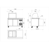 Table réfrigérée 314 L 2 portes + Saladette ouverte Série star GN 1/1 AFI