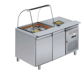 Table réfrigérée 314 L 2 portes + Saladette ouverte Série star GN 1/1 AFI