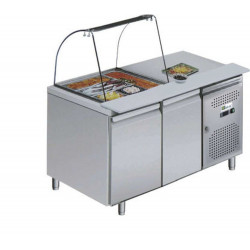 Table réfrigérée 314 L 2 portes + Saladette ouverte Série star GN 1/1 AFI