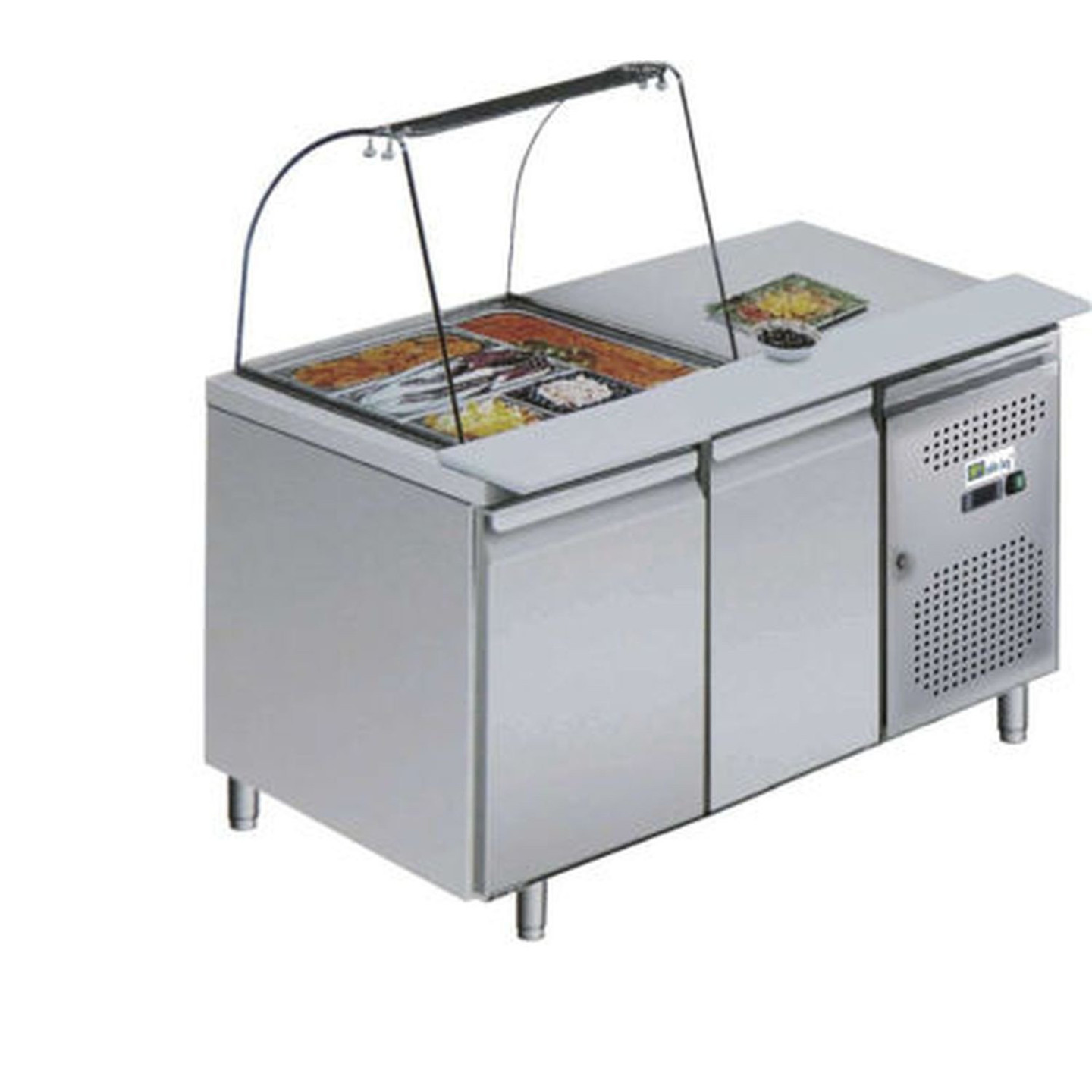 Table réfrigérée 314 L 2 portes + Saladette ouverte Série star GN 1/1 AFI
