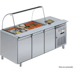 Table refrigérée 465 L 3 portes + Saladette ouverte Série star GN 1/1 AFI