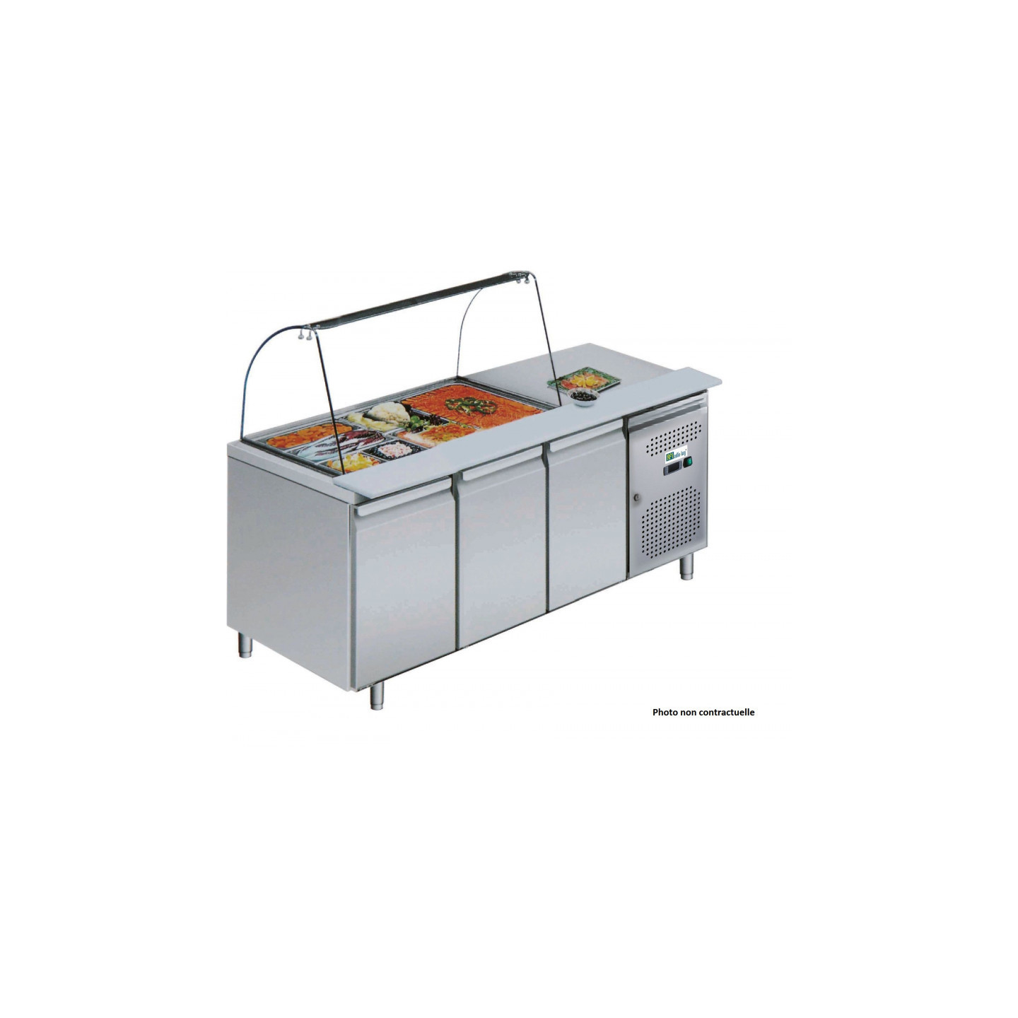 Table refrigérée 465 L 3 portes + Saladette ouverte Série star GN 1/1 AFI