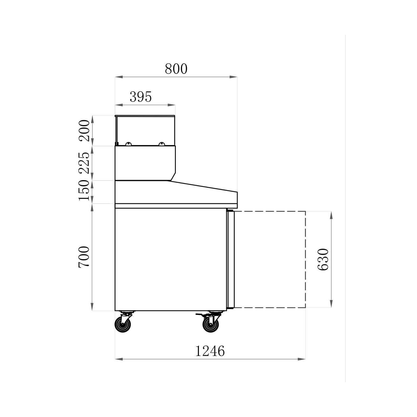 Meuble à pizza réfrigéré avec vitrine 2 portes 390 litres AFI collin-lucy