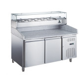 Meuble à pizza réfrigéré avec vitrine 2 portes 390 litres rehaussé Évaporateur traité AFI collin-lucy
