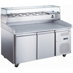 Meuble à pizza réfrigéré avec vitrine 2 portes 390 litres AFI collin-lucy