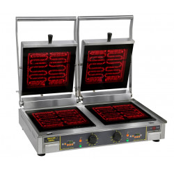 Grill panini vitrocéramique Double plaque Rainurée Rainurée ROLLER GRILL