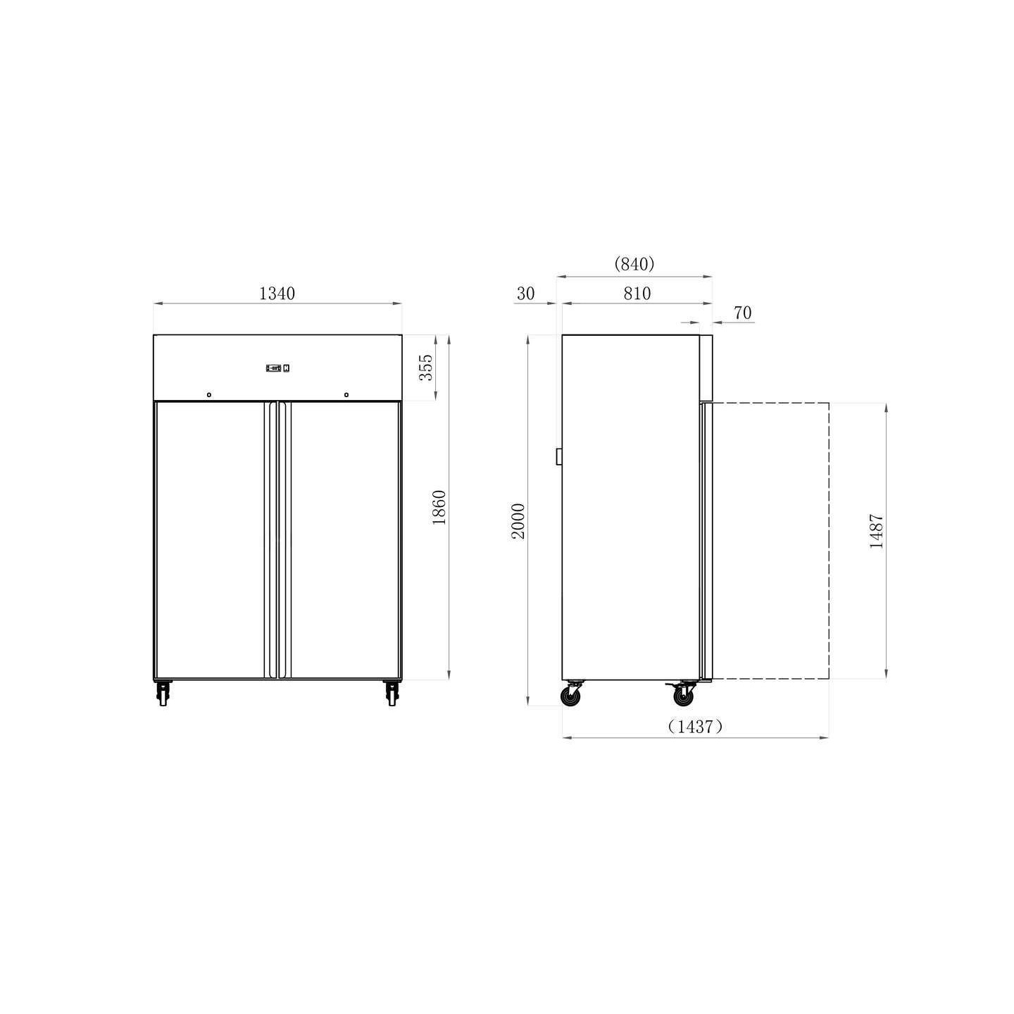 Armoire réfrigérée positive 2 portes 1200L INOX AFI Collin-Lucy
