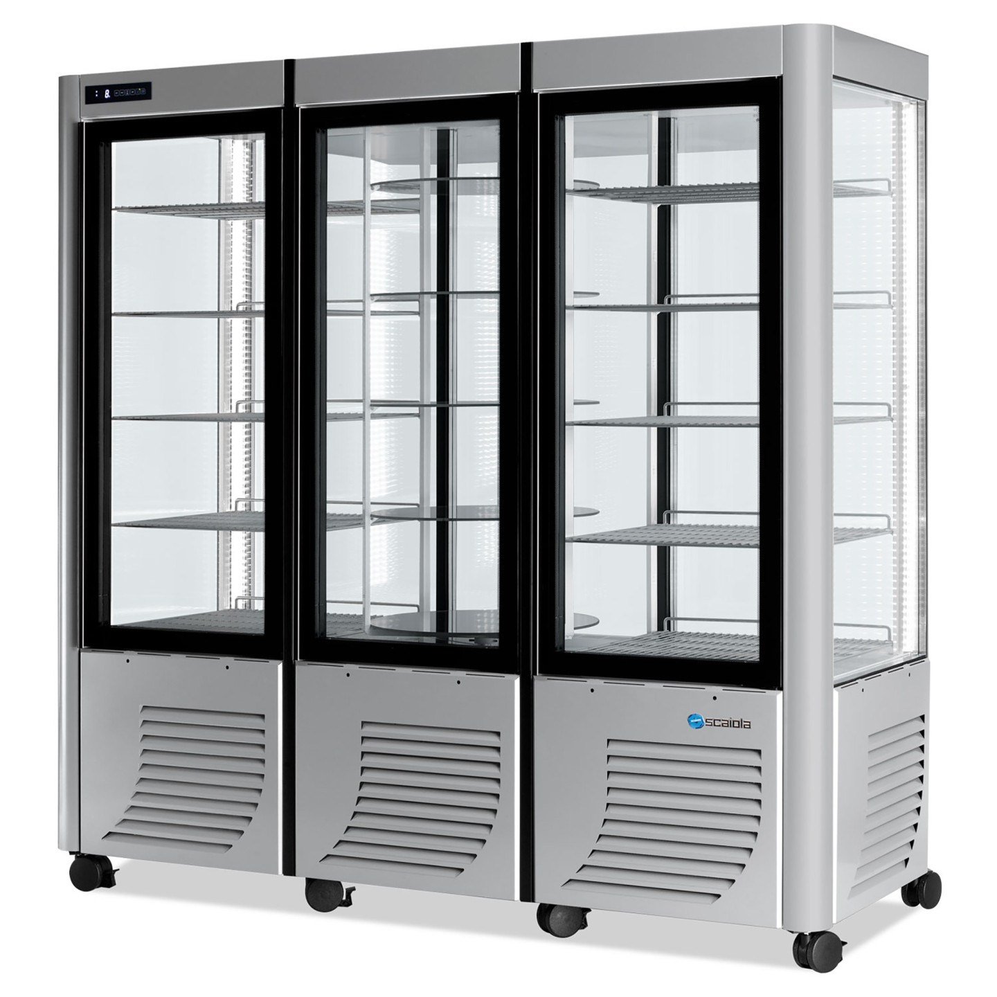 Vitrine réfrigérée positive Triple Fixe/Rotative/Fixe 1200L SCAIOLA