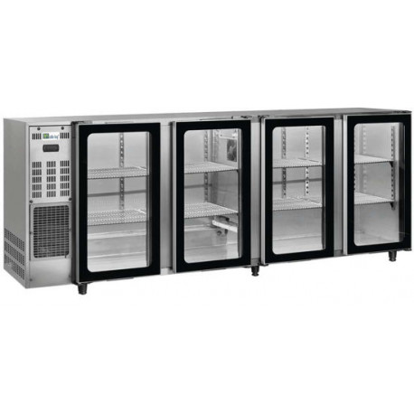 Arrière bar inox 521L 4portes vitrées Groupe logé AFI Collin-Lucy