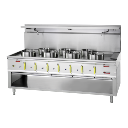 Fourneau wok 7 Bruleurs Avec Rideau D’eau ASIA II CR  BERTRAND