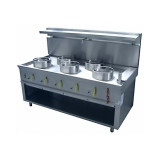 Fourneau wok 5 Bruleurs JUMBO Avec Rideau D’eau ASIA II CR BERTRAND
