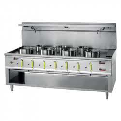 Fourneau wok 6 Bruleurs Avec Rideau D’eau ASIA II CR  BERTRAND