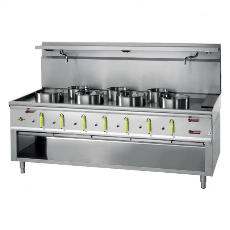 Fourneau wok 6 Bruleurs Avec Rideau D’eau ASIA II CR  BERTRAND