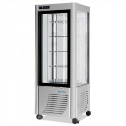 Vitrine réfrigérée positive ventilée 4 faces vitrées spécial chocolat étagères rondes SCAIOLA
