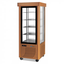 Vitrine réfrigérée positive ventilée 4 faces vitrées spécial chocolat verni en bois SCAIOLA