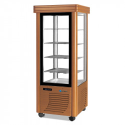 Vitrine réfrigérée négative statique 400L 4 faces vitrées verni en bois SCAIOLA
