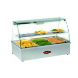 Vitrine chauffante bain marie à poser 3 GN1/1 Vitre bombée