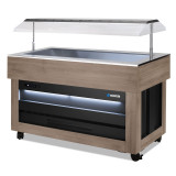 Buffet chauffant central avec cuve pour bacs GN1/1 SCAIOLA