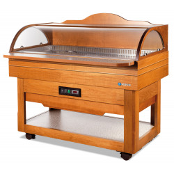 Buffet réfrigéré mural avec cuve pour bacs GN1/1 en bois noyer clair SCAIOLA