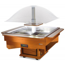 Buffet réfrigéré central carré avec cuve pour bacs GN1/1 SCAIOLA
