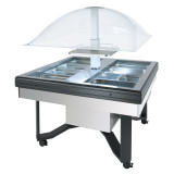 Buffet réfrigéré central carré avec cuve pour bacs GN1/1 SANS TABLETTE SCAIOLA