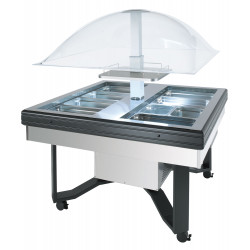 Buffet réfrigéré central carré avec cuve pour bacs GN1/1 SANS TABLETTE SCAIOLA