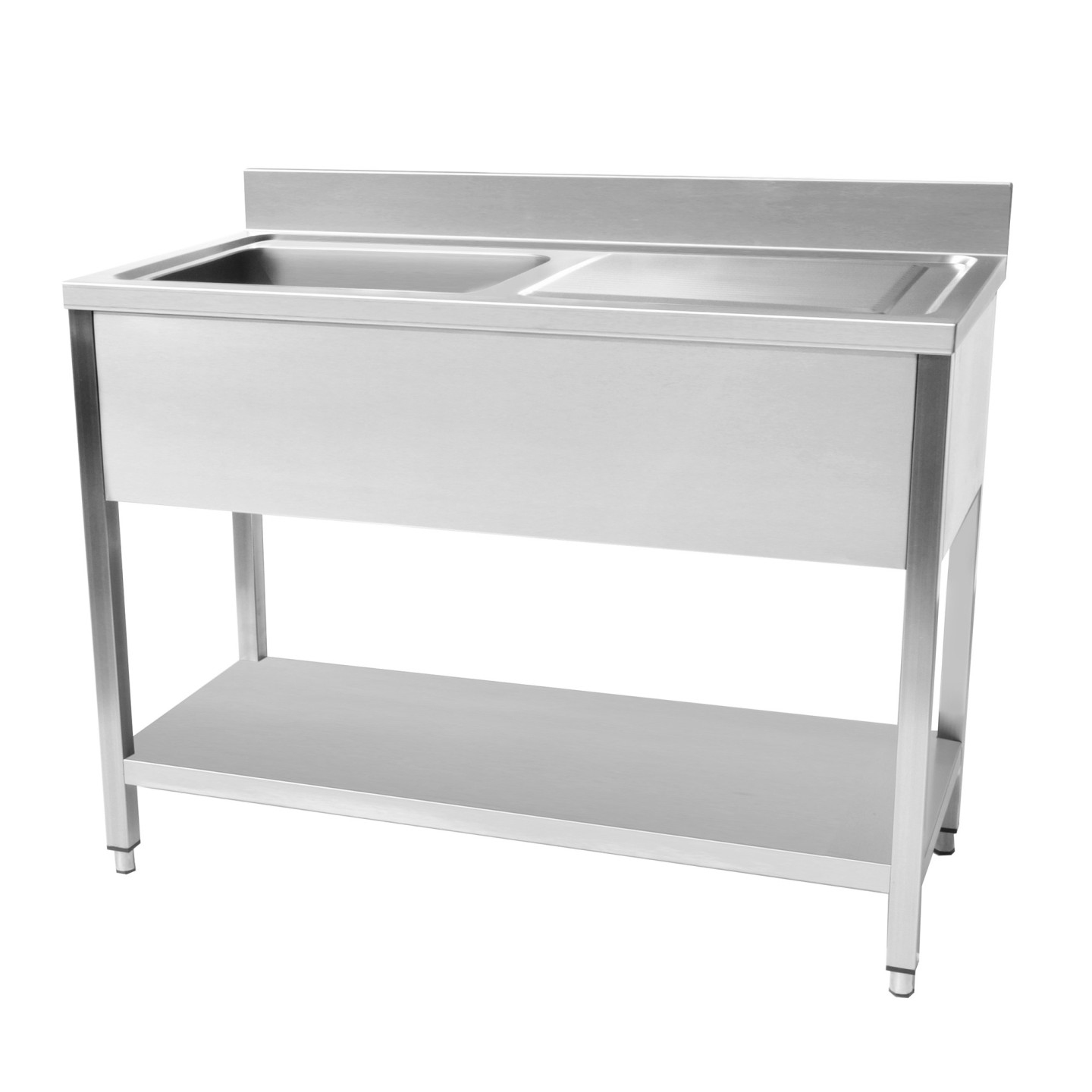 Plonge inox 1 bac 1200x600 mm avec égouttoir droite