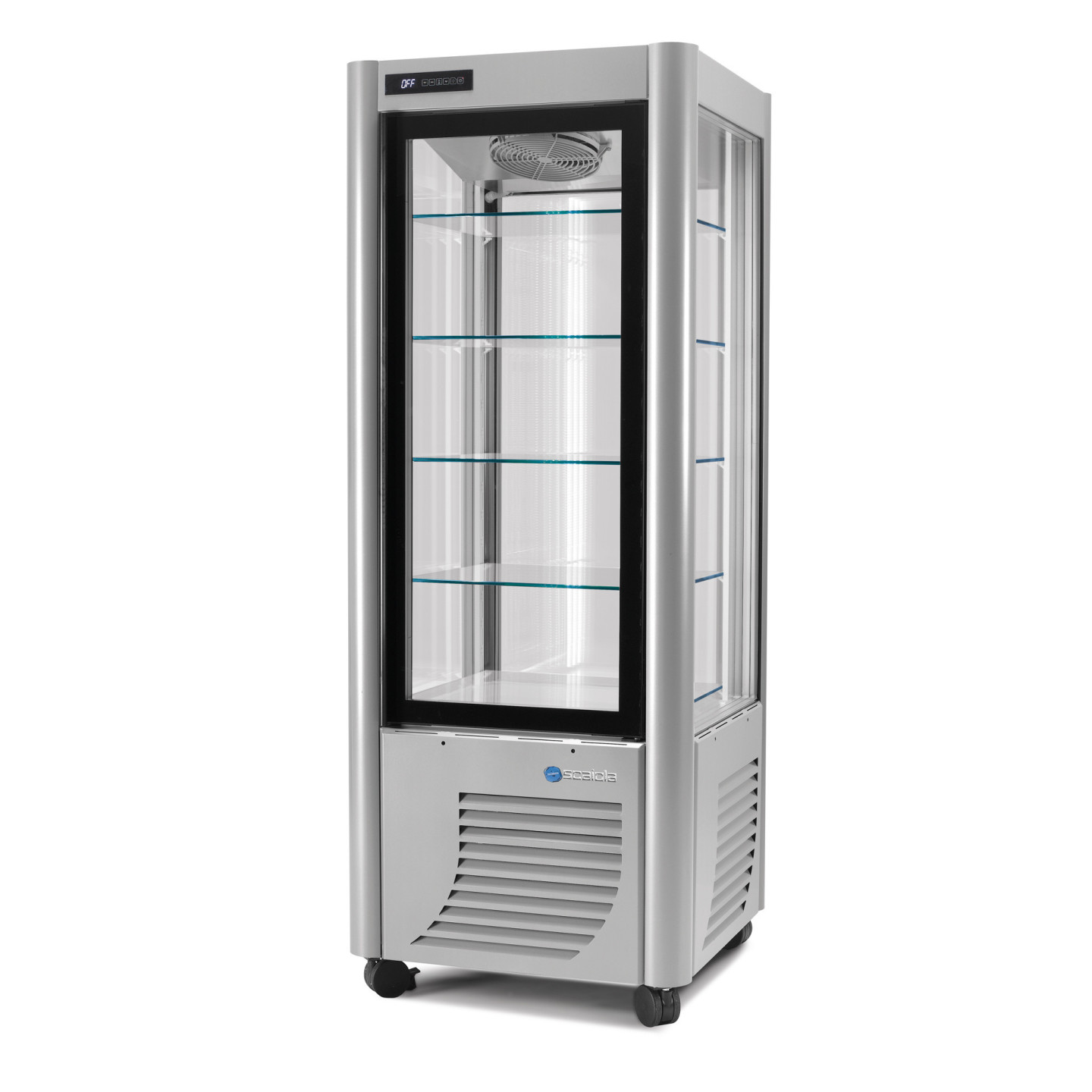Vitrine réfrigérée négative ventilée 400L 4 faces vitrées SCAIOLA