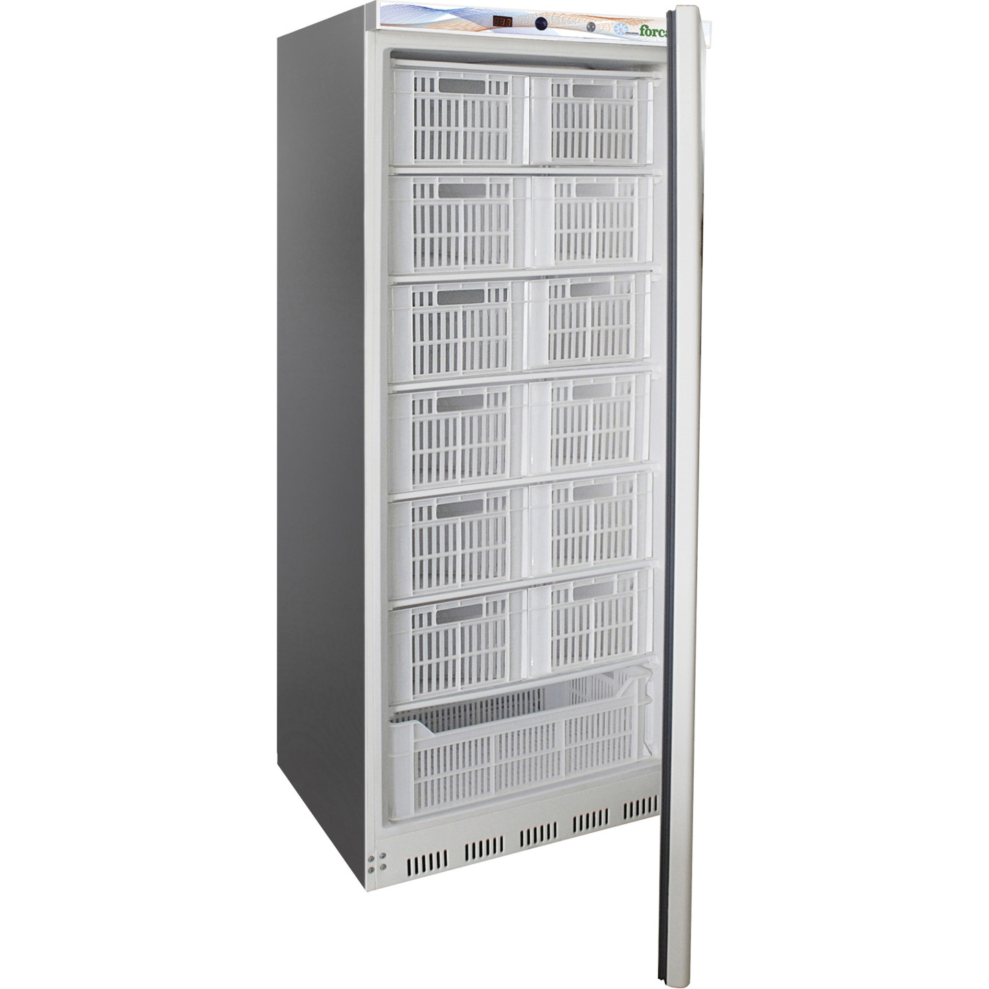 Armoire réfrigérée à cagettes négative 555L Statique en tôle peinte en blanc Forcar
